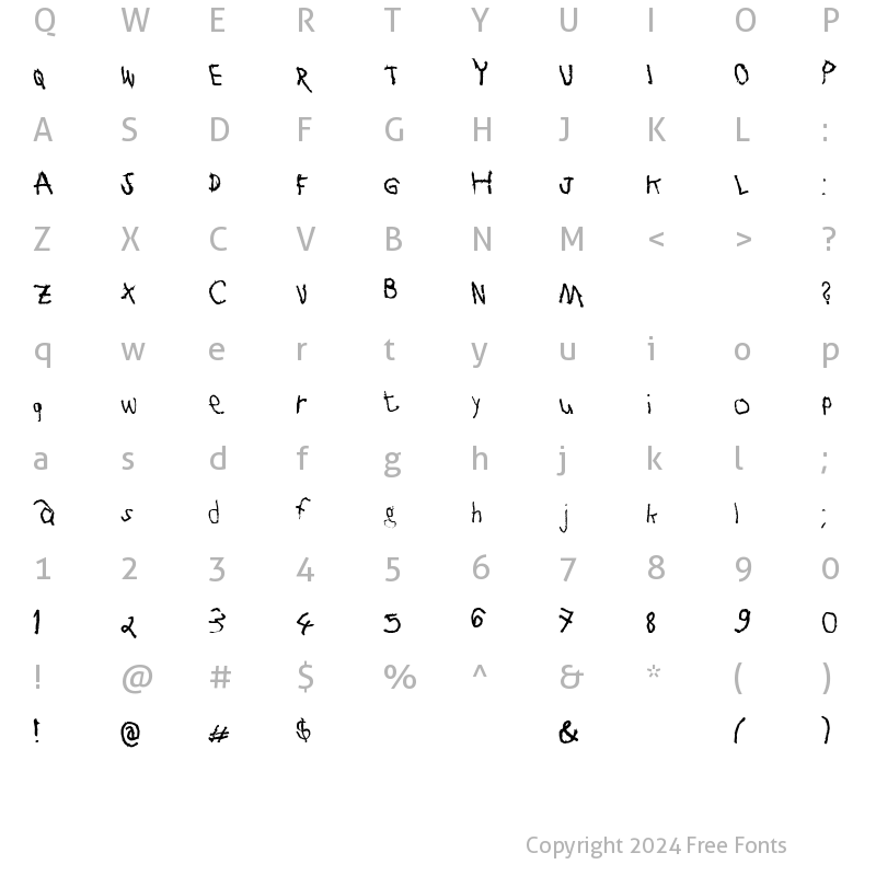 Character Map of ToxinSpotLess Regular