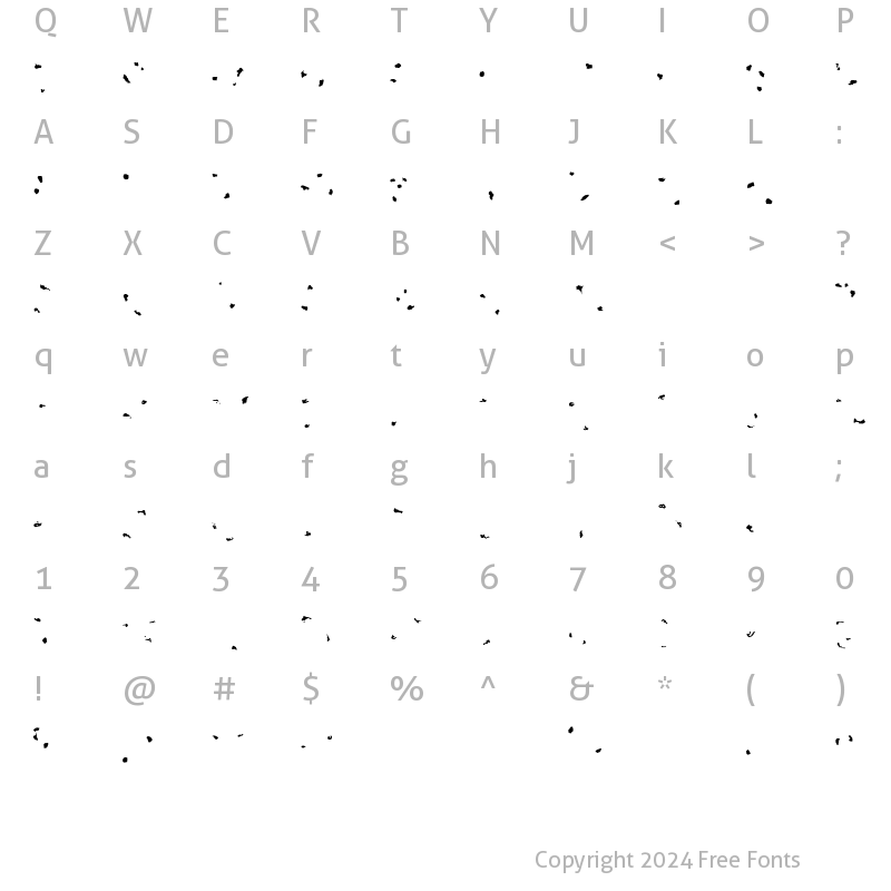 Character Map of ToxinSpots Regular