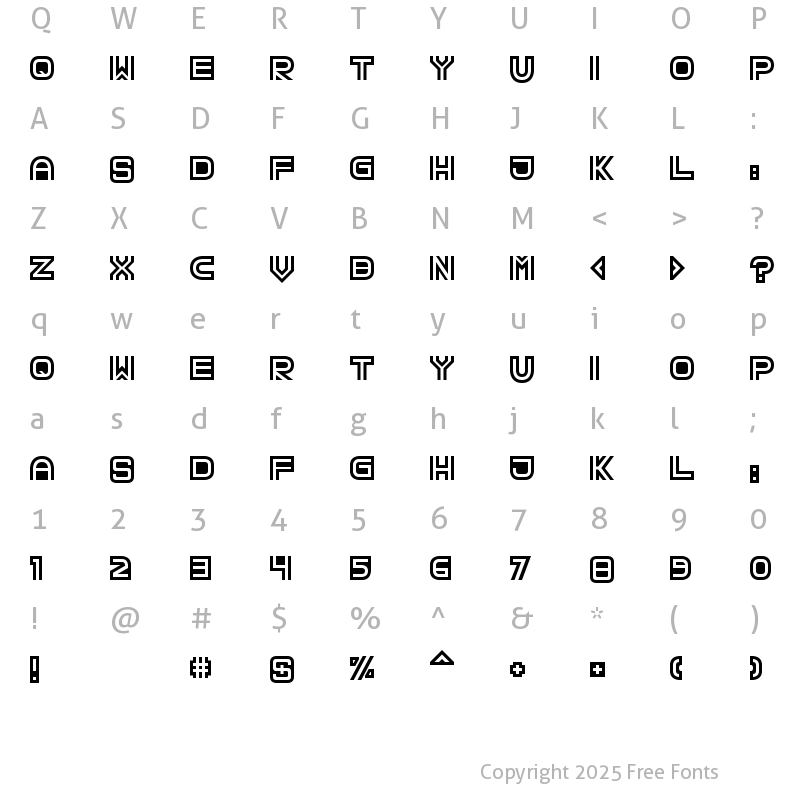 Character Map of TPF Creol Regular