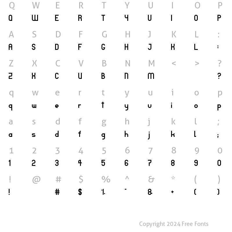 Character Map of TPF Janus Regular