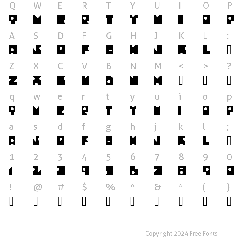 Character Map of TPF Lor Regular