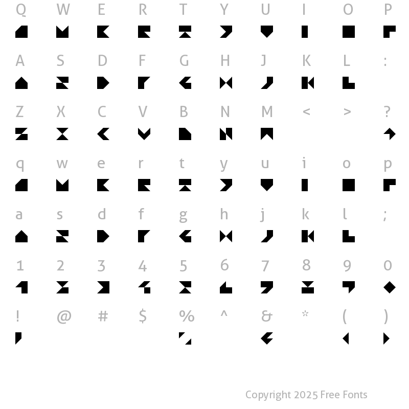 Character Map of TPF Praktika Regular