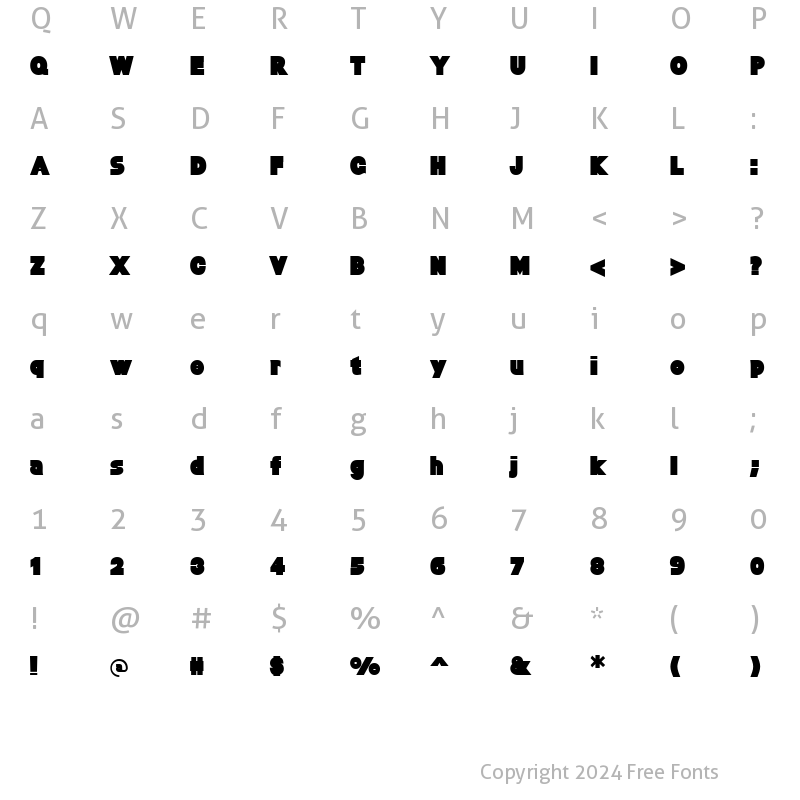 Character Map of TR Baltar Regular