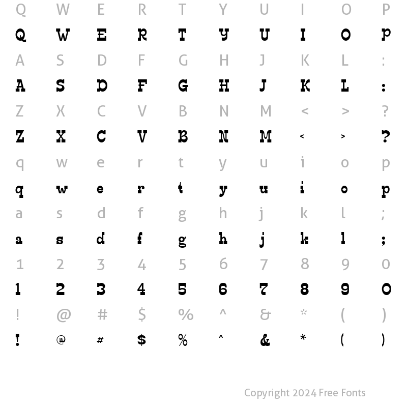 Character Map of TR Edmunds Regular