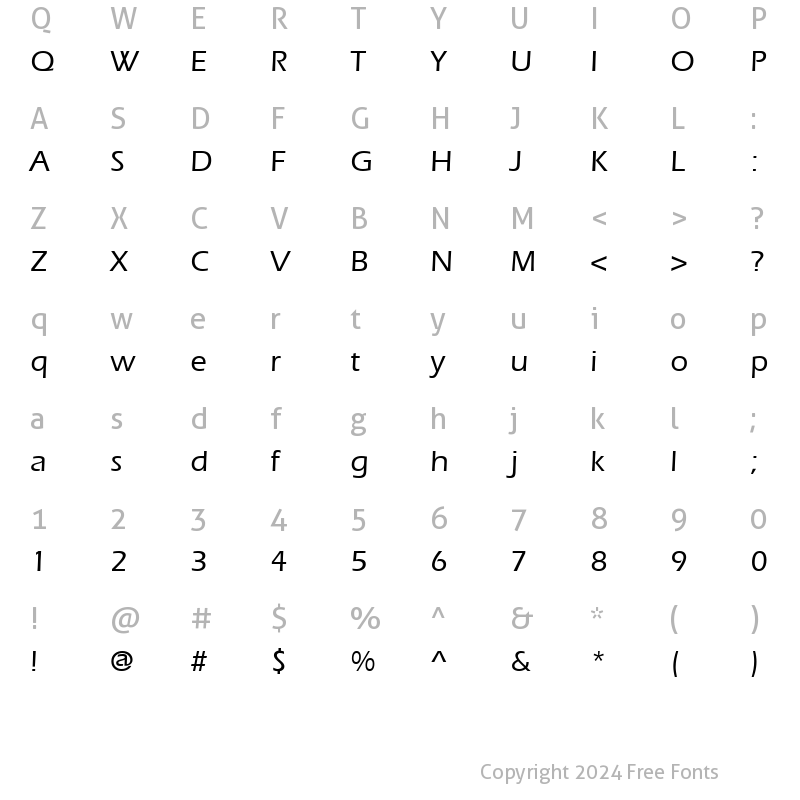 Character Map of TR ErieLight Bold