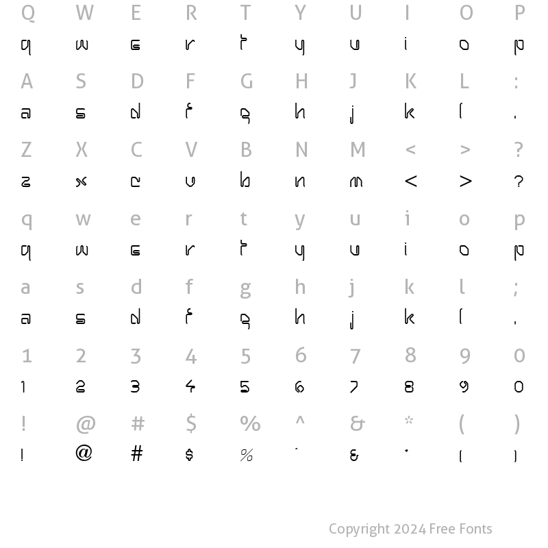 Character Map of TR Harpoon Regular