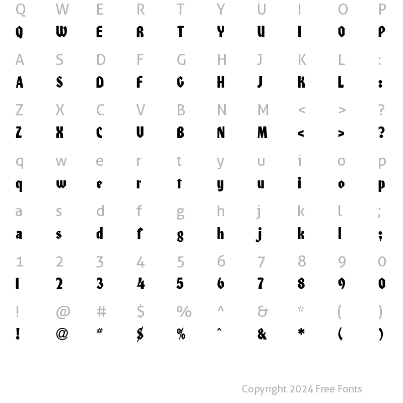 Character Map of TR Honda ITCNormal