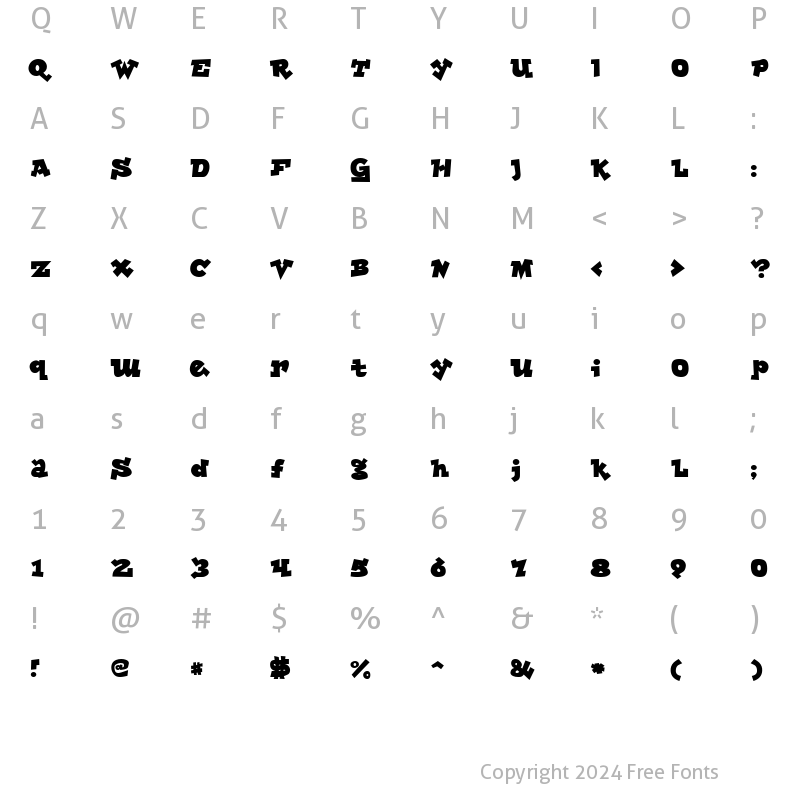 Character Map of TR Lockergnome Regular