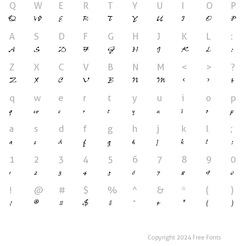 Character Map of TR Pepper Regular