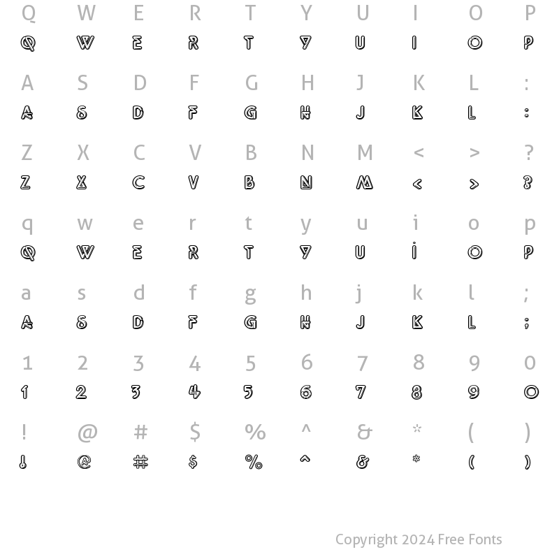 Character Map of TR Quicksilver ITCNormal