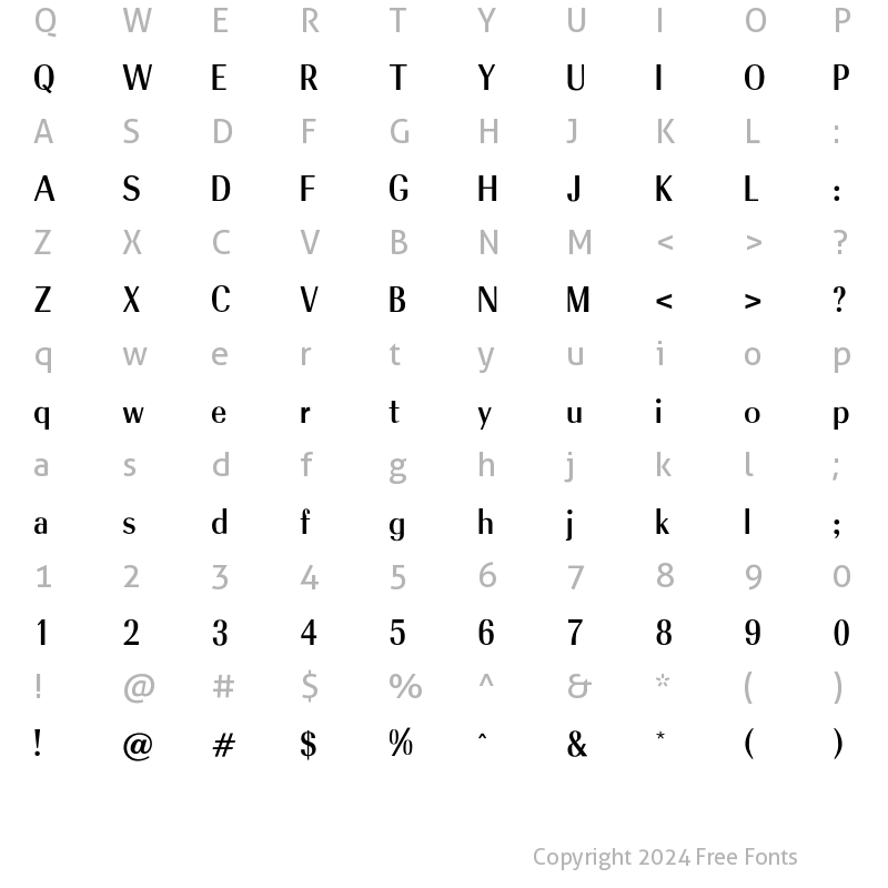 Character Map of Trabant Regular