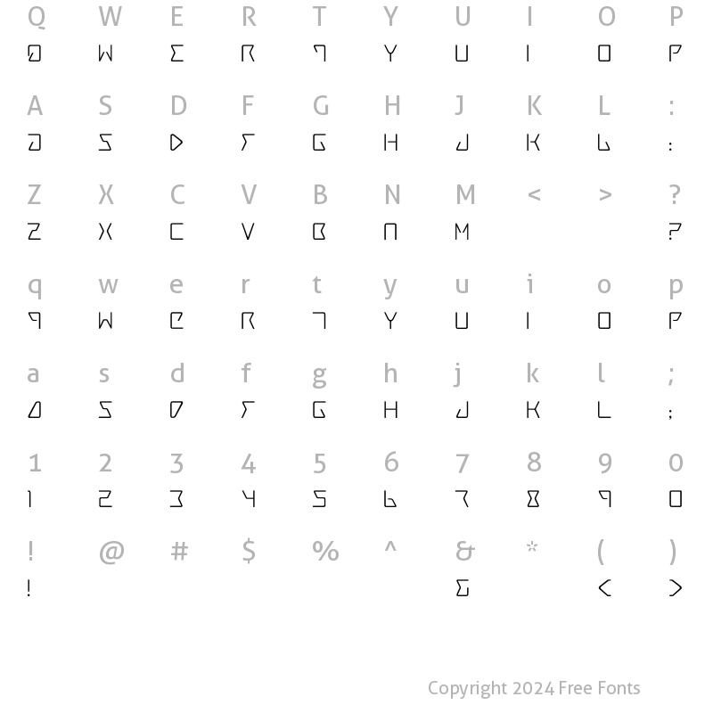 Character Map of Tracer Regular