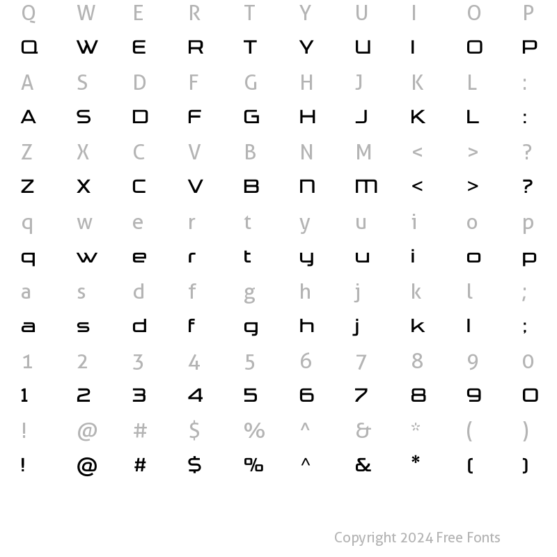 Character Map of TradeMarker Light Regular