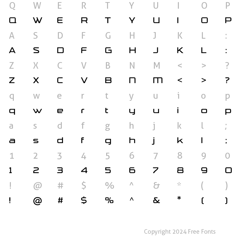 Character Map of TradeMarker LightAlt Regular