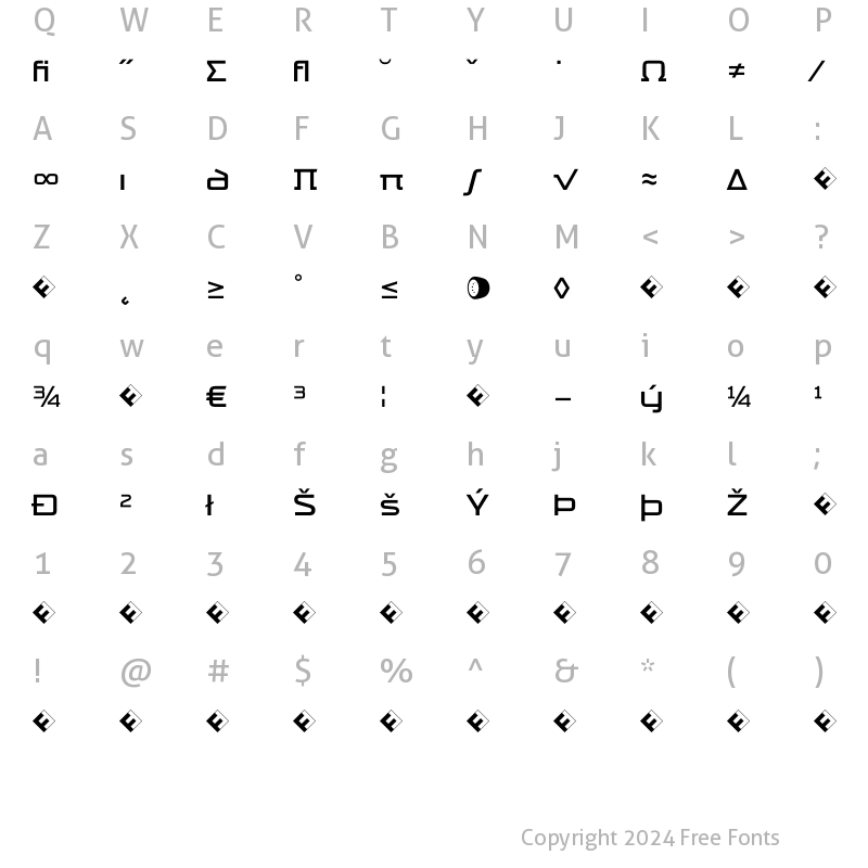 Character Map of TradeMarker LightAltExp Regular