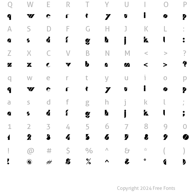 Character Map of Trafalgar Regular