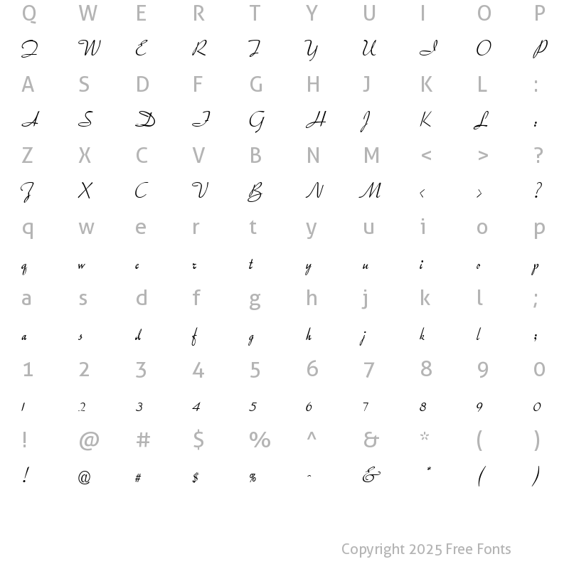 Character Map of TraftonScriptHeavier GB2004