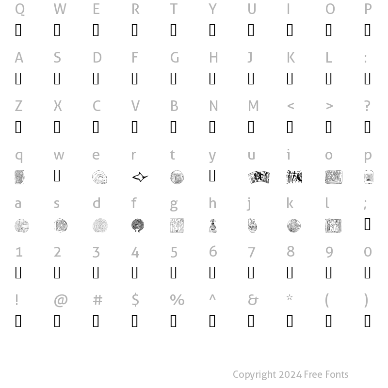 Character Map of Tragliatella Regular