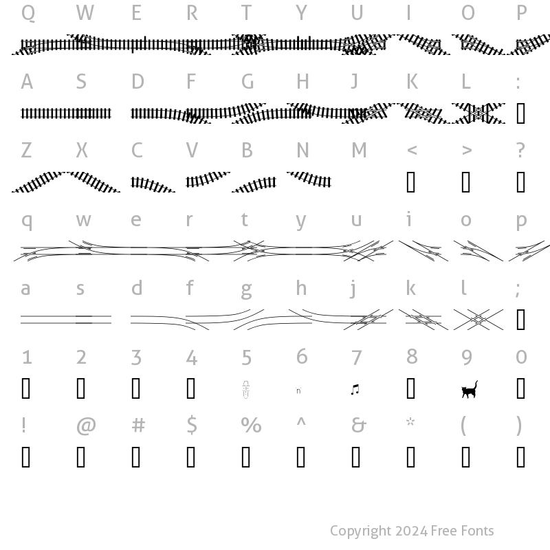 Character Map of TrainTracks Regular