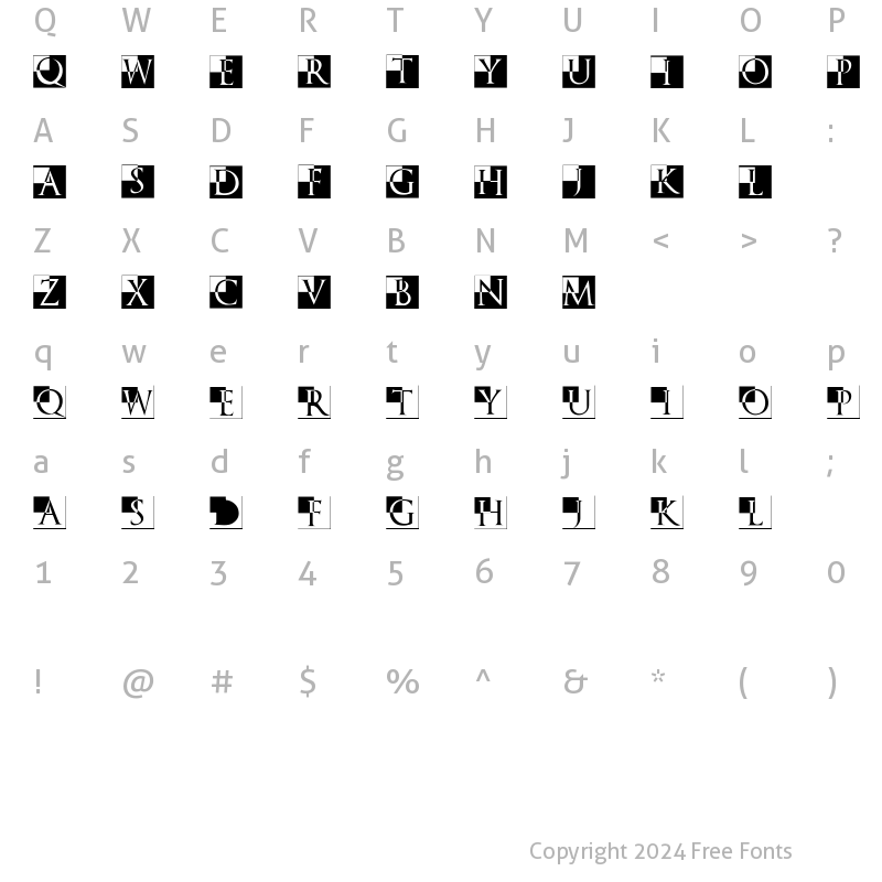 Character Map of TrajanusBricksXtra Regular