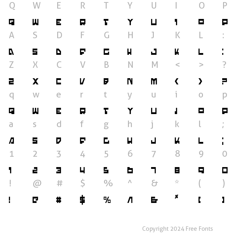 Character Map of Trajia Condensed Condensed