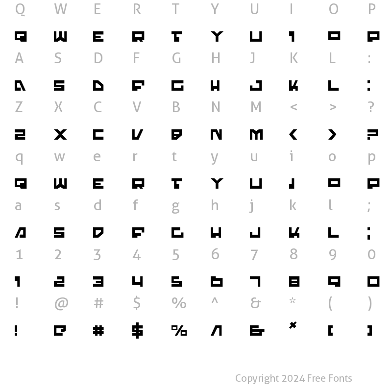 Character Map of Trajia Regular