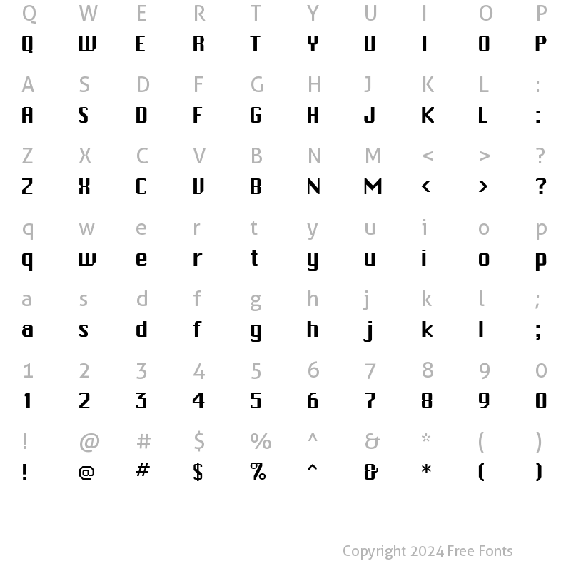 Character Map of TrakkSSK Regular