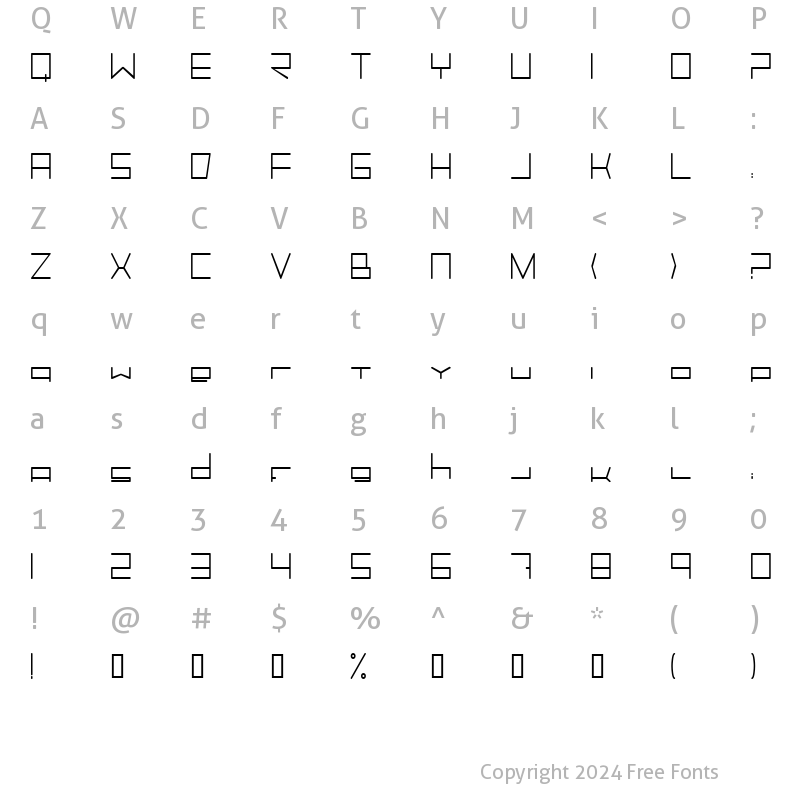 Character Map of Trancemission Light