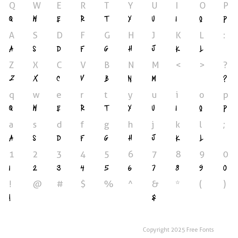 Character Map of TRANDING BATTLE Regular