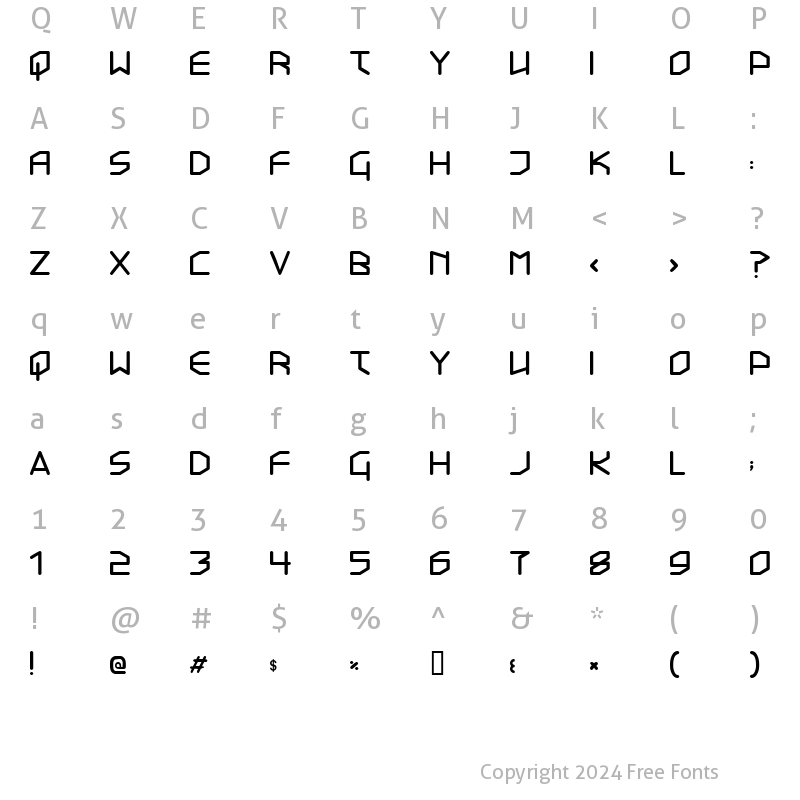 Character Map of Transistor 2.15 Regular