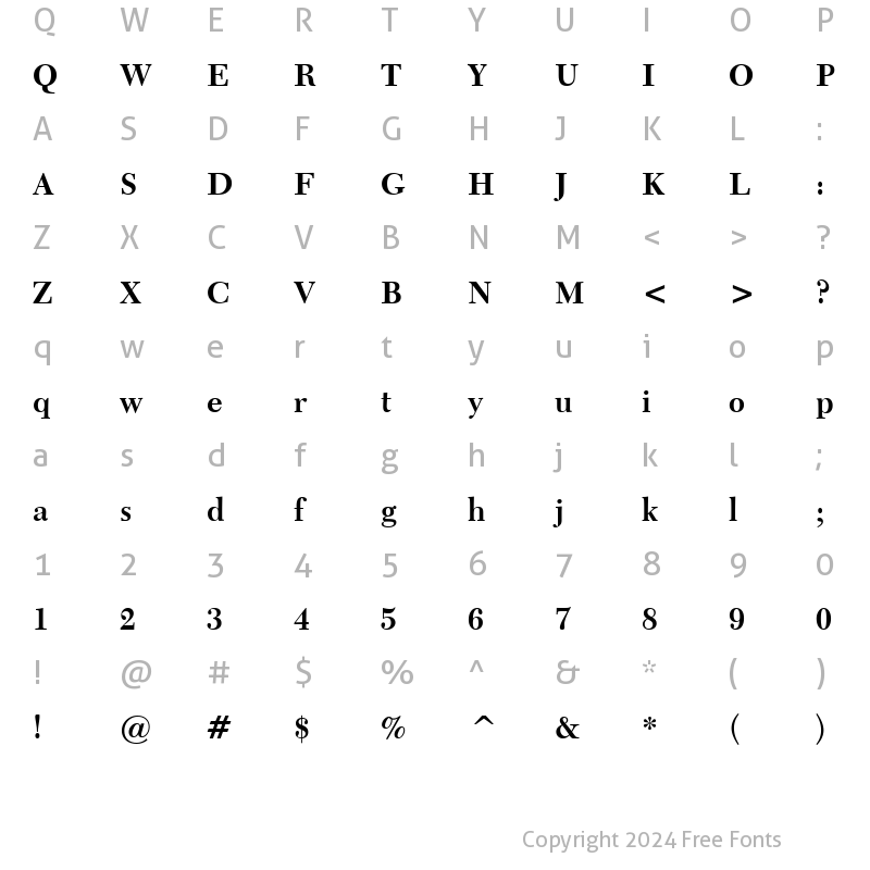 Character Map of Transit511 BT Bold