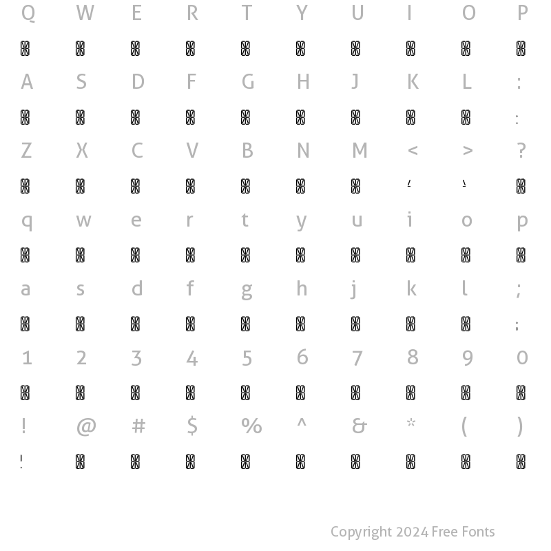 Character Map of Transponder Grid AOE Regular