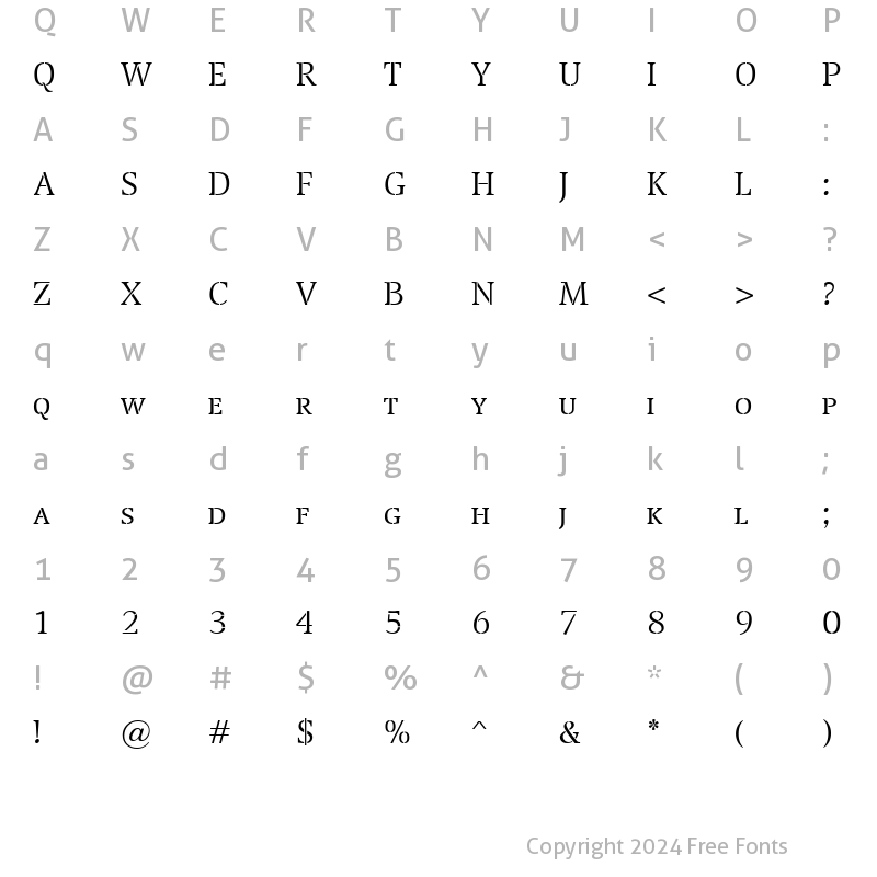 Character Map of Transport Light SC Regular