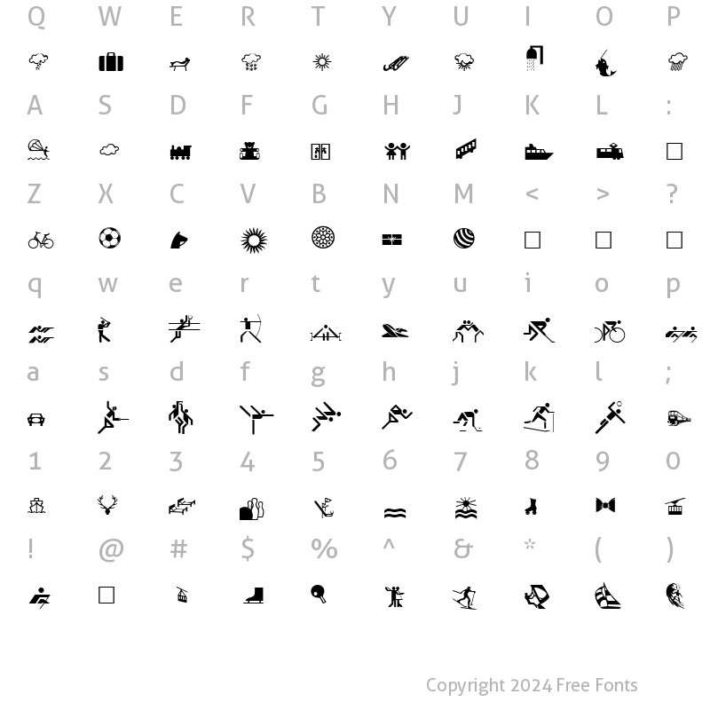 Character Map of Travel & Leisure Regular