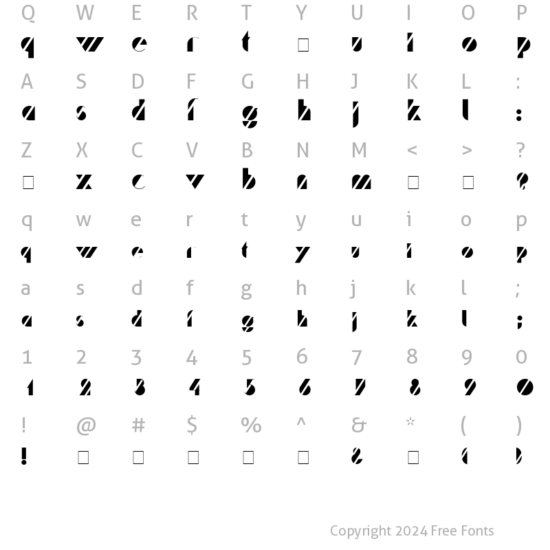 Character Map of Treffi Normal