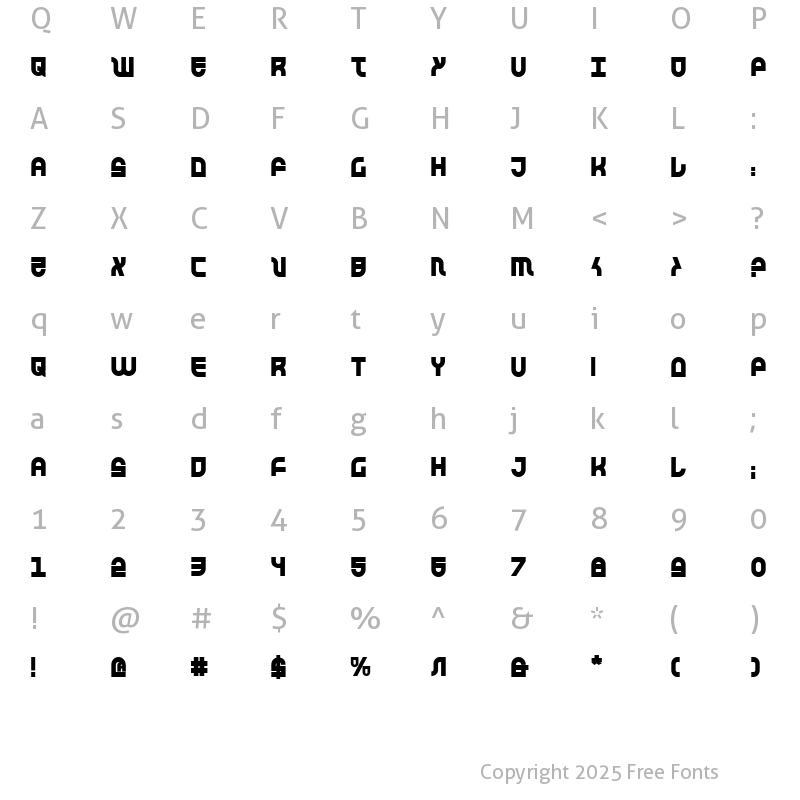 Character Map of Trek Trooper Bold Bold
