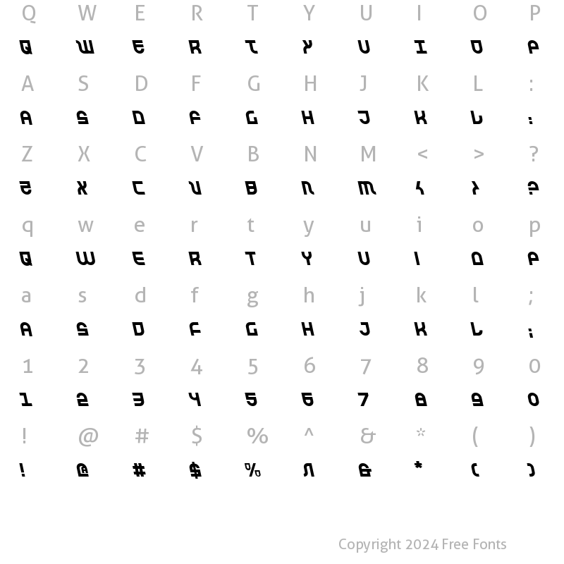 Character Map of Trek Trooper Leftalic Italic