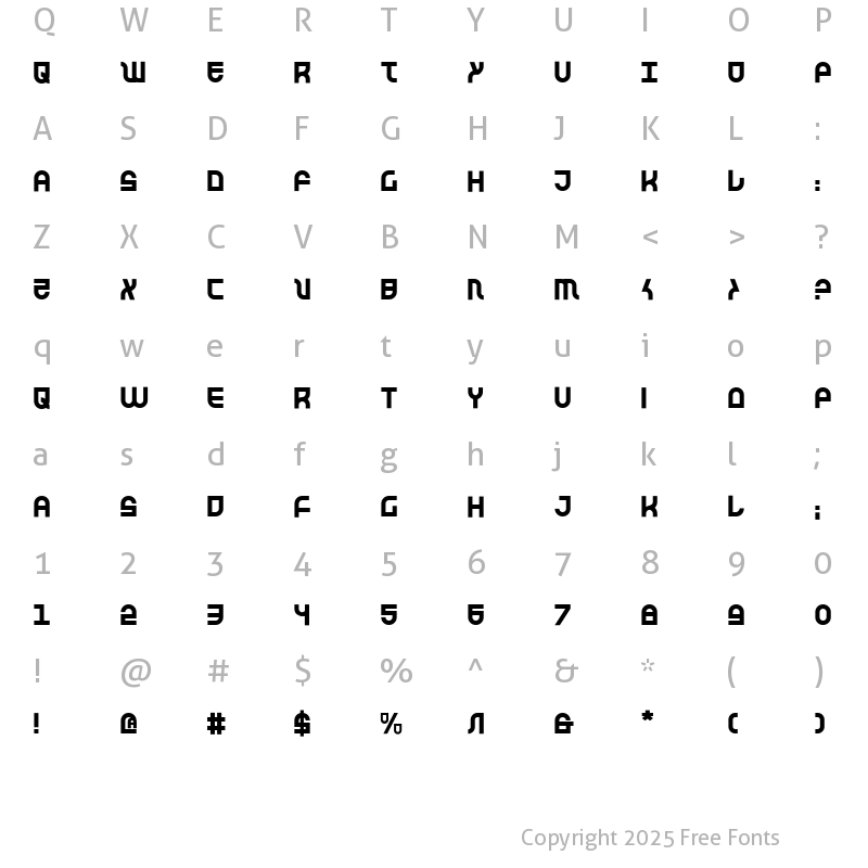 Character Map of Trek Trooper Regular