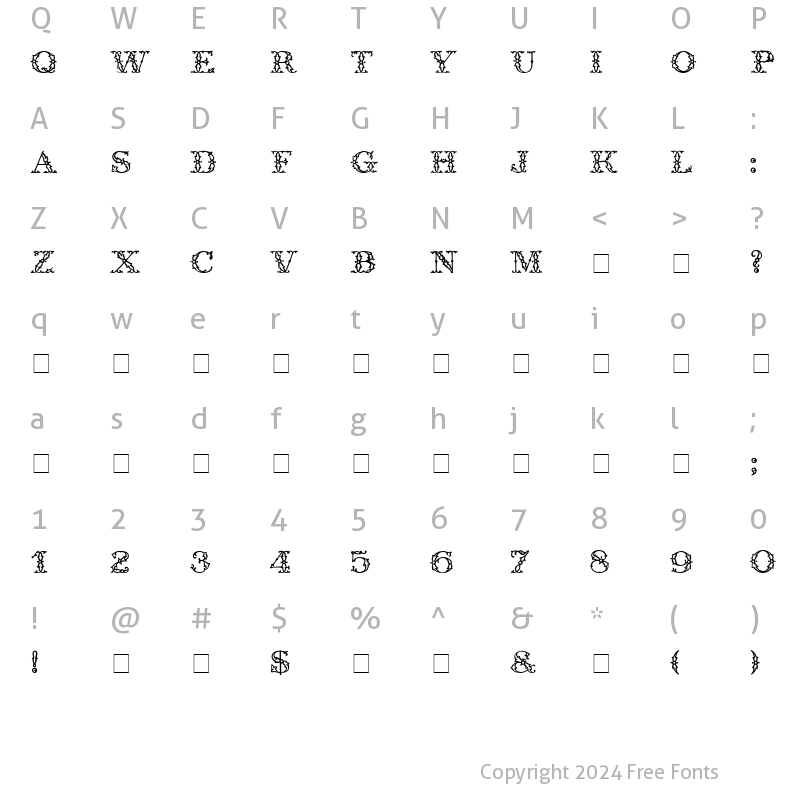 Character Map of Trellis Display Caps SSi Regular