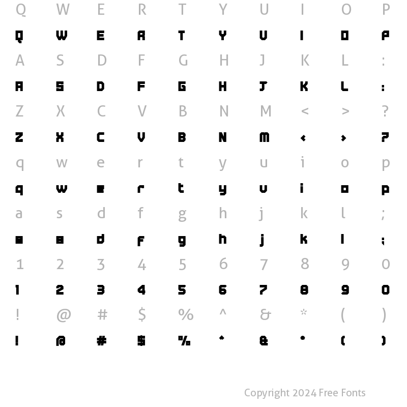 Character Map of Tremble Ultra