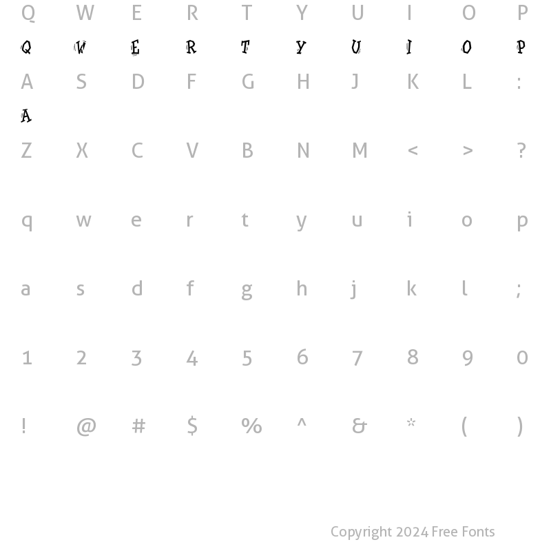 Character Map of Tremor ITC Regular