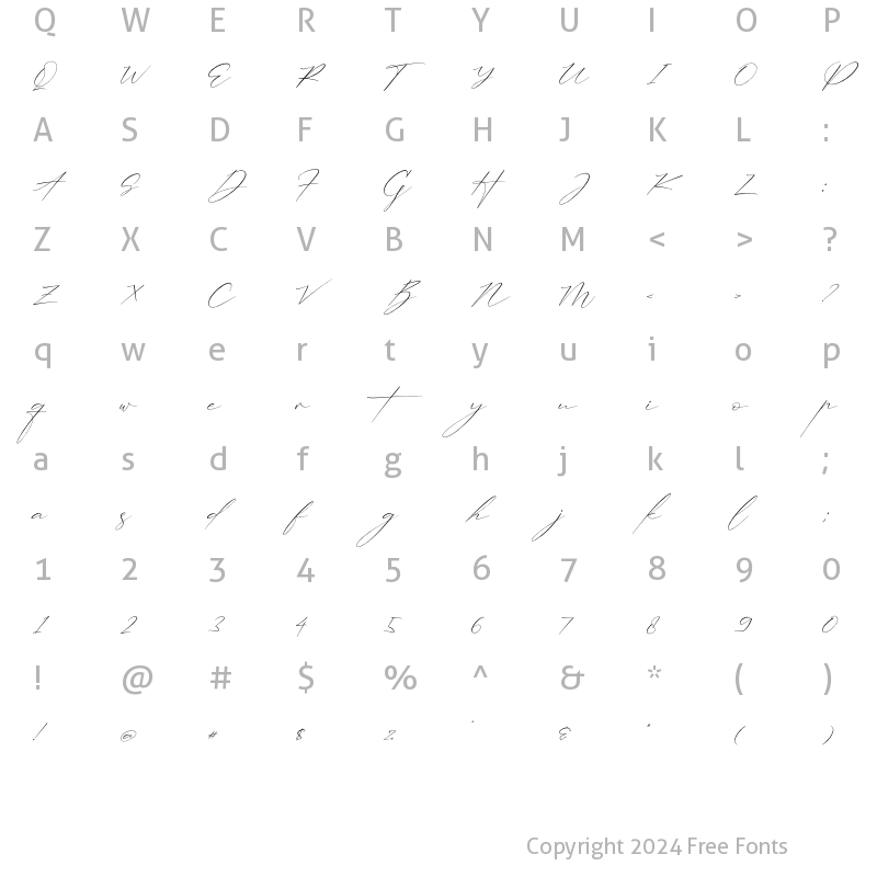 Character Map of Trescilla Corinne Regular