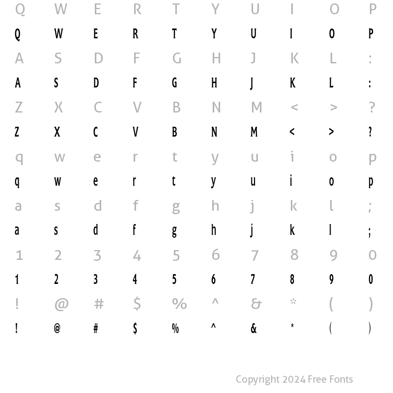 Character Map of TRGFlange Regular