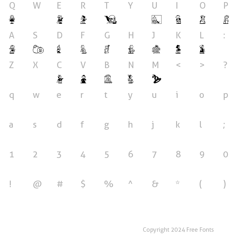 Character Map of Tricks-N-Treats Regular