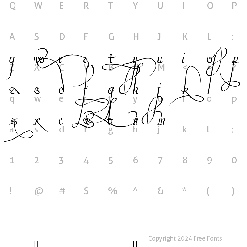 Character Map of Trinculo Regular