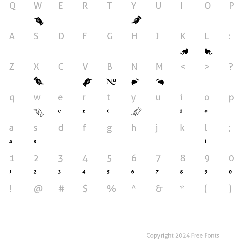 Character Map of TriniteNo1 Pi Bold