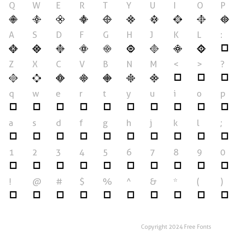 Character Map of Trinketlight Regular