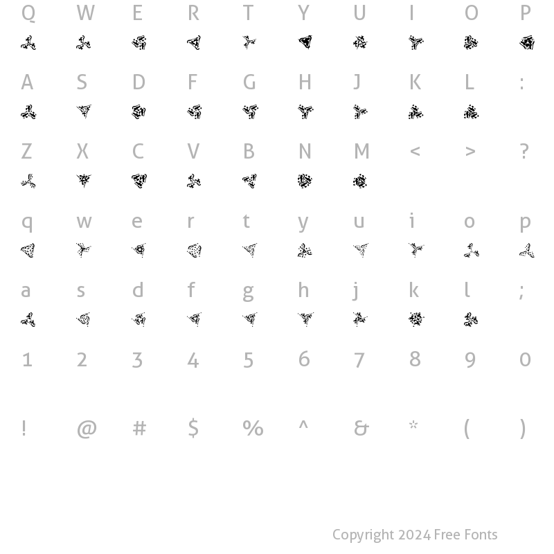 Character Map of Trinsomnia Regular