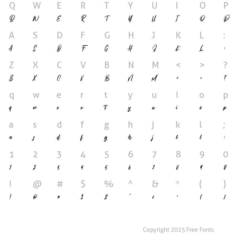 Character Map of Tripfills alt Regular