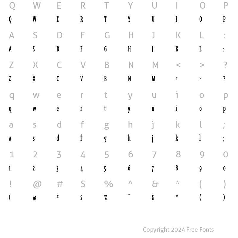 Character Map of TriplexConSerOldstyle Regular